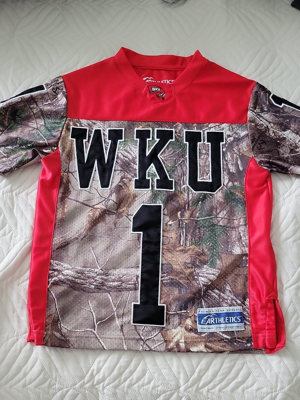 WKU Hilltoppers Kids Red Camo Jersey